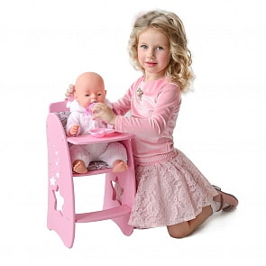Стульчик для кормления кукол - Звездочка, цвет розовый (Paremo, PFD120-64)