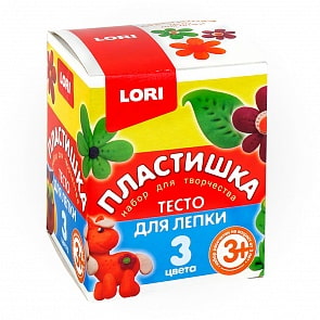 Тесто для лепки Пластишка, набор № 16, 3 цвета по 70 гр (Lori, Тдл-019)