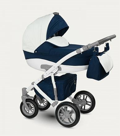 Детская коляска Camarelo Sirion 2 в 1, бело-синяя 