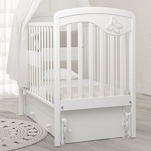 Кровать детская Гандылян К-2002-24м Джулия Бабочка маятник универсальный, белый (Gandylyan, GAN-К-2002-24м_белый)