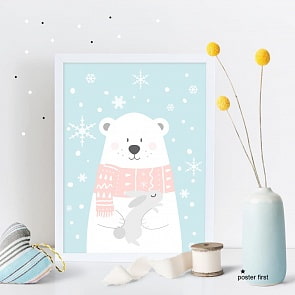 Постер - Мишка в шарфике, размер А3 (Астел Медиа, 0136A3) (ассортимент)