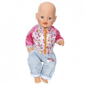 Одежда для куклы Baby born – Штанишки и кофточка для прогулки, голубой (Zapf Creation, 824-542B)