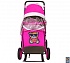 Санки-коляска Snow Galaxy - City-1-1 - Мишка в красной футболке в очках, цвет розовый на больших надувных колесах, сумка, варежки  - миниатюра №3