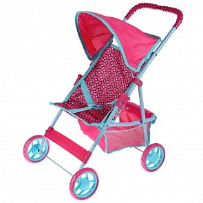 Коляска-книжка металлическая, колёса резиновые 4 по 11 см, ремень с застежкой, корзина (Карапуз, 63AEM-20-C1)