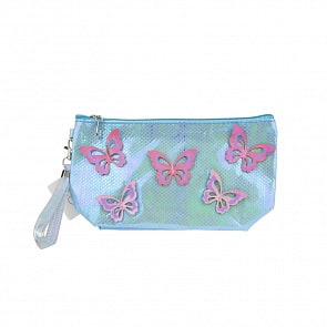 Косметичка Lukky с голографическими накладными бабочками, бирюзовая  (Lukky, Т17845)