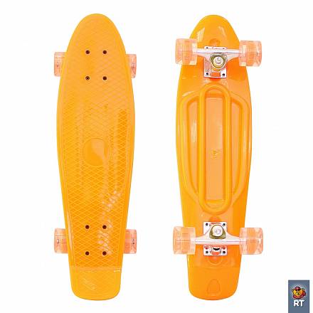 146315 Скейтборд Classic 26" - YWHJ-28 со светящимися колесами, оранжевый 