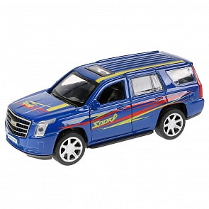 Машина металлическая Cadillac Escalade Спорт 12 см, открываются двери, инерционная (Технопарк, ESCALADE-S)