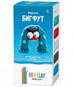 Легкий пластилин для лепки Залипаки - Бигфут, 5 банок (Hey Clay)