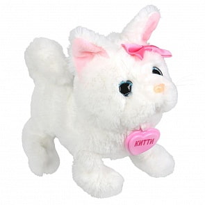 Интерактивный котёнок Китти 16 см, ходит, поет песенку Улыбка (Мой питомец, JX-4102A)