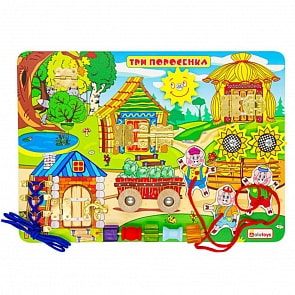 Бизиборд деревянный – Три поросенка (Алатойс, ББ213)