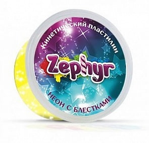 Кинетический пластилин Zephyr, неоновый-жёлтый, 0,15 кг. (Zephyr, 00-00000866)