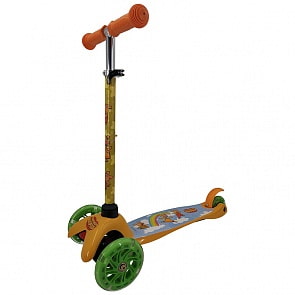 Детский трёхколёсный самокат Оранжевая корова со светом управление наклоном (Оранжевая корова, S00022-ORC)