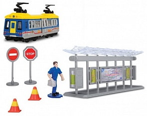 Трамвайная остановка: трамвай и аксессуары (DICKIE, 3315390)