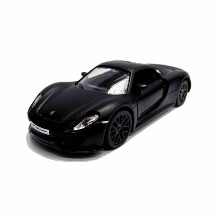 Металлическая инерционная машина RMZ City - Porsche 918 Spyder, 1:32, черный матовый 