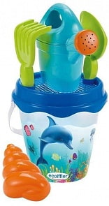 Набор для песка ведерко с дельфином с аксессуарами 17 см (Ecoiffier, ECO805)