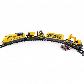 Строительный Экспресс 16 элементов, с дорогой 261 см., 3 вагона, свет и звук (Chap Mei, 548062)