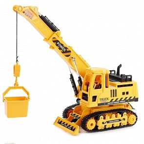 Трактор со строительным краном и аксессуарами, на пульте, свет, звук (B1193148)