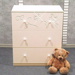 Комод детский - Бабочки, слоновая кость (Островок Уюта, 00-0008482 слоновая кость)
