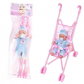 Пупс с коляской, 2 вида (ABtoys, PE61240-BK) (ассортимент)
