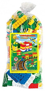 Конструктор Самоделкин-гигант с паровозиком, 175 деталей (ПОЛЕСЬЕ, П-0569)