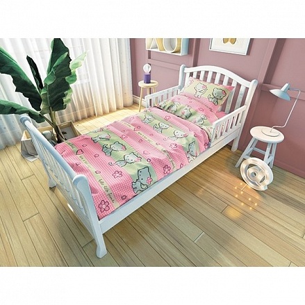 Комплект постельного белья для подростковой кровати – Киска-ириска, розовый 