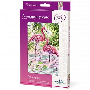 Мозаика Алмазные узоры Фламинго, 10 х 15 см (Оригами, 04728)