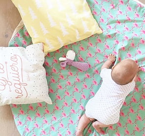 Мешок для хранения игрушек и игровой коврик 2 в 1, коллекция Print - Фламинго (Play&Go, bg79976)