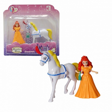 Кукла Красотка - Волшебная Сказка, с лошадкой и платьем-прищепкой, 11 см 