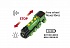 Локомотив зеленый на батарейках, движение вперед-назад, свет, звук, свободное движение, 14 х 4 х 5 см.  - миниатюра №2