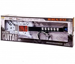 Гитара электрическая с микрофоном, звук и свет (Junfa Toys, HK-9010E) - миниатюра