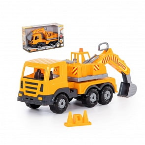 Автомобиль-экскаватор Престиж, в коробке (Полесье, 76052)