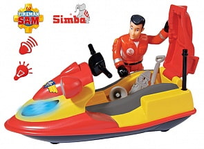 Гидроцикл с аксессуарами из серии «Пожарный Сэм», со светом и фигуркой (Simba, 9251662)
