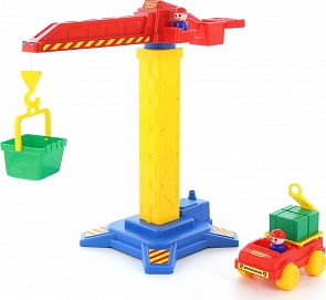 Башенный кран №1 + автомобиль (Полесье, п-58195)