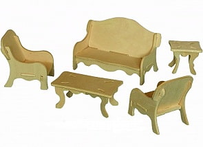 Модель деревянная сборная - Мебель для отдыха (Wooden Toys, PC008)