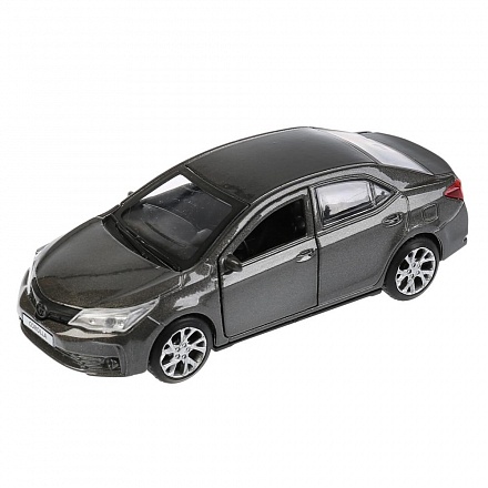 Металлическая инерционная модель – Toyota Corolla, серый, 12 см, открывающиеся двери и багажник 