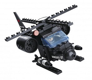 Конструктор 8 в 1 - Военный вертолет с фигуркой, 93 детали (Sluban, M38-B0587G)