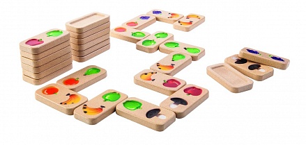 Деревянная игра – Домино. Фрукты и овощи  