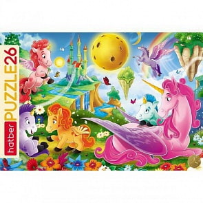 Пазлы в рамке - Сказочная страна, 26 элементов, формат А4 (Hatber, 26ПЗ4-19486)