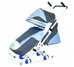 Санки-коляска Скользяшки – Мозаика, цвет серый-голубой-белый (RT, 6225RT)
