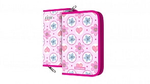 Пенал-книжка ErichKrause® - Pink Flowers, пластиковый без наполнения (ErichKrause, 48755ЕК)