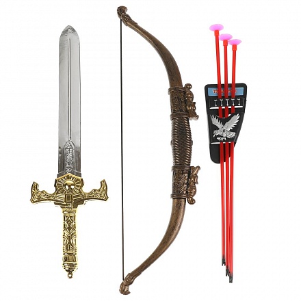 Набор игрового оружия Три богатыря: меч, лук, стрелы 