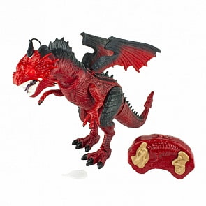 Игрушка интерактивная - Пламенный дракон с инфракрасным пультом, свет, звук, движение, парогенератор (1toy, Т16702)
