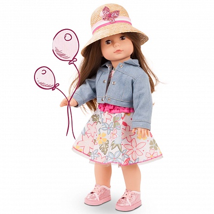Кукла Елизавета шатенка в шляпе на прогулке 46 см 