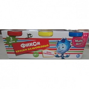 Пальчиковые краски - Фиксики, 3 штуки (Multiart, 350FP-FIXsim)