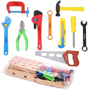 Набор инструментов с конструктором, 10 предметов (Наша Игрушка, 808-9)