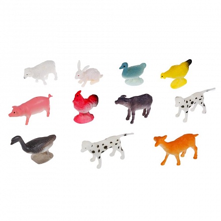 Набор фигурок из пластизоля Домашние животные, 5 см, 12 видов  