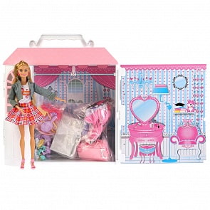 Кукла София с гардеробом, с одеждой и аксессуарами, 29 см (Карапуз, 99049-S-AN)