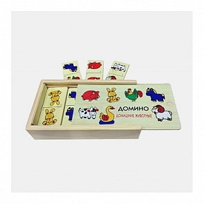 Игрушка деревянная - Домино Домашние животные (Рыжий Кот, ИД-1472)