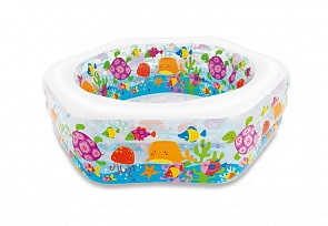 Надувной бассейн - Аквариум, надувной пол, 191 х 178 х 61 см (Intex, с56493)