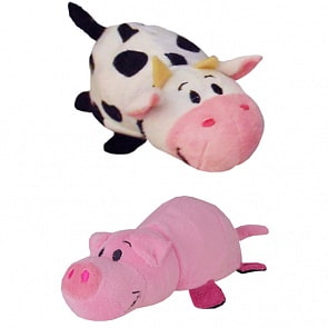 Плюшевая игрушка Вывернушка 2 в 1- Хрюшка-Коровка, 12 см (1toy, Т12329)
